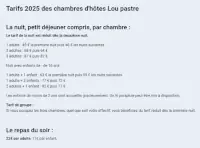 Les tarifs 2025 Les tarifs 2025